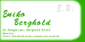 eniko berghold business card