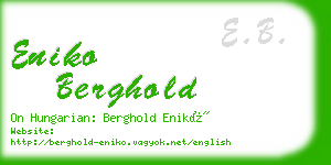 eniko berghold business card